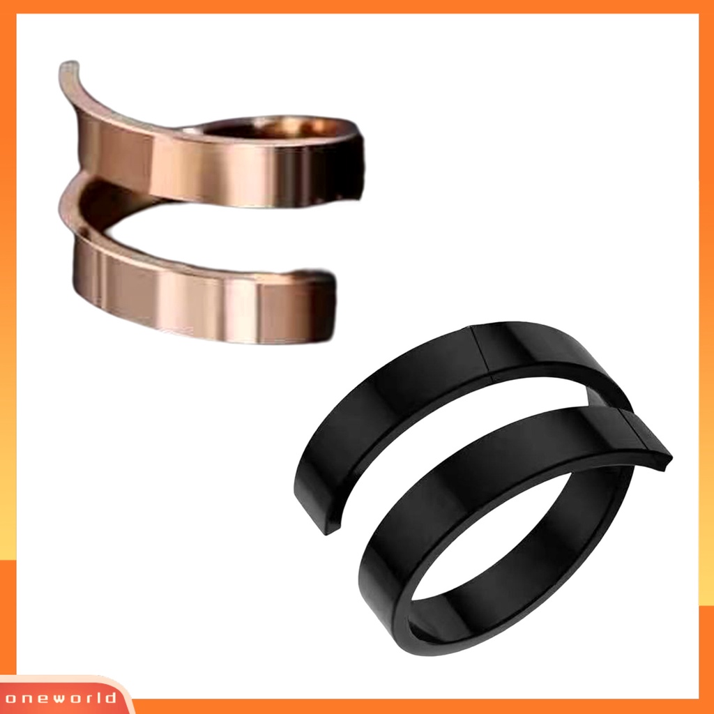 [EONE] Pria Cincin Pembukaan Kepribadian Yang Dapat Disesuaikan Lapisan Ganda Cincin Jari Yang Sangat Dipoles Perhiasan Fashion