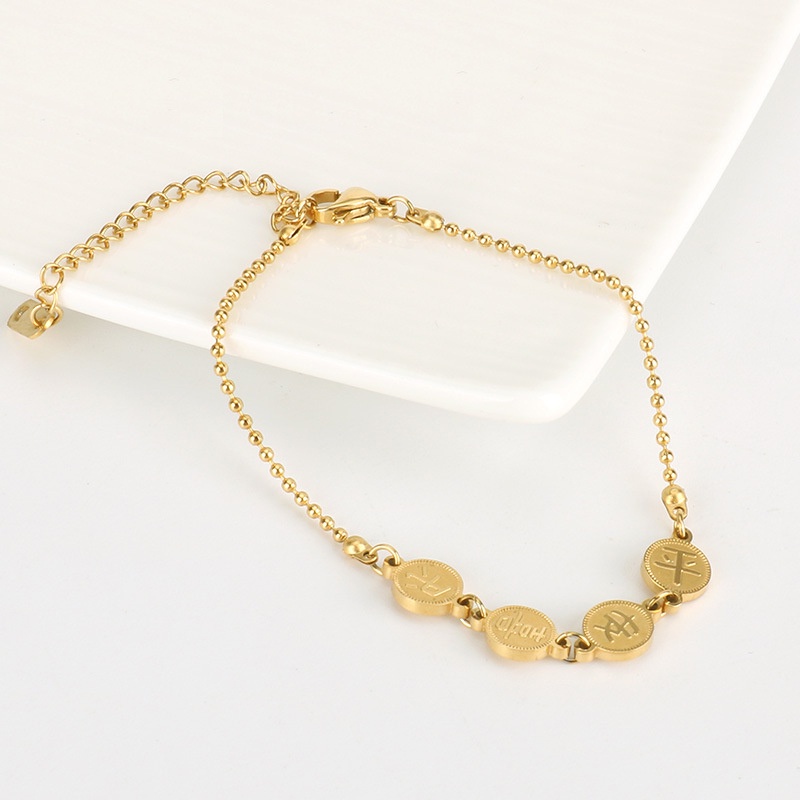 GROSIR Gelang tangan 平安喜乐 damai dan sukacita titanium stainless steel 316L import berkualitas anti karat bisa bayar di tempat COD