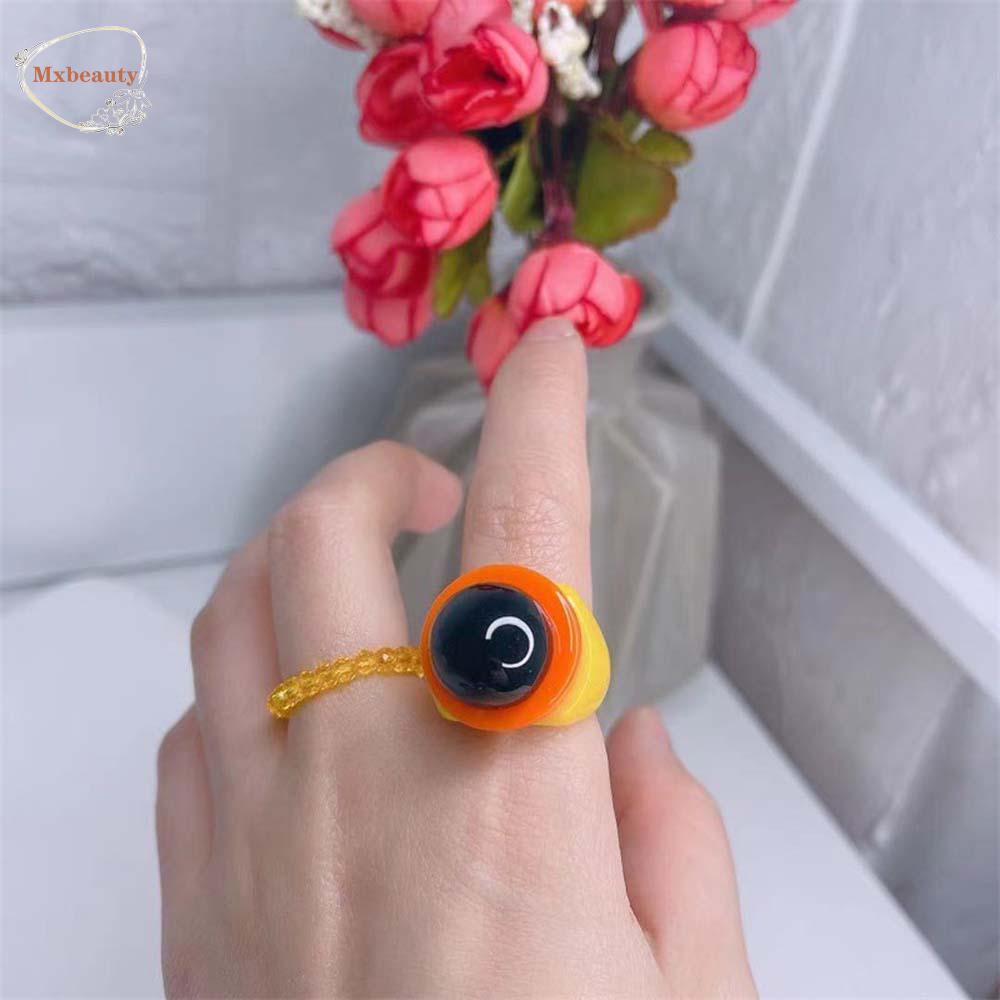 Mxbeauty Cincin Akrilik Lucu Goth Wanita Lucu Warna-Warni Perhiasan Fashion Korea