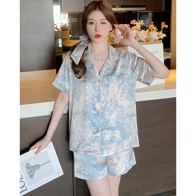 2023 new Korean short -sleeved top+shorts pajama set/piyama wanita