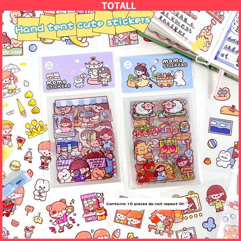 COD Stiker buku pegangan kartun PET tahan air Dekorasi mug ponsel DIY stiker karakter-Totall