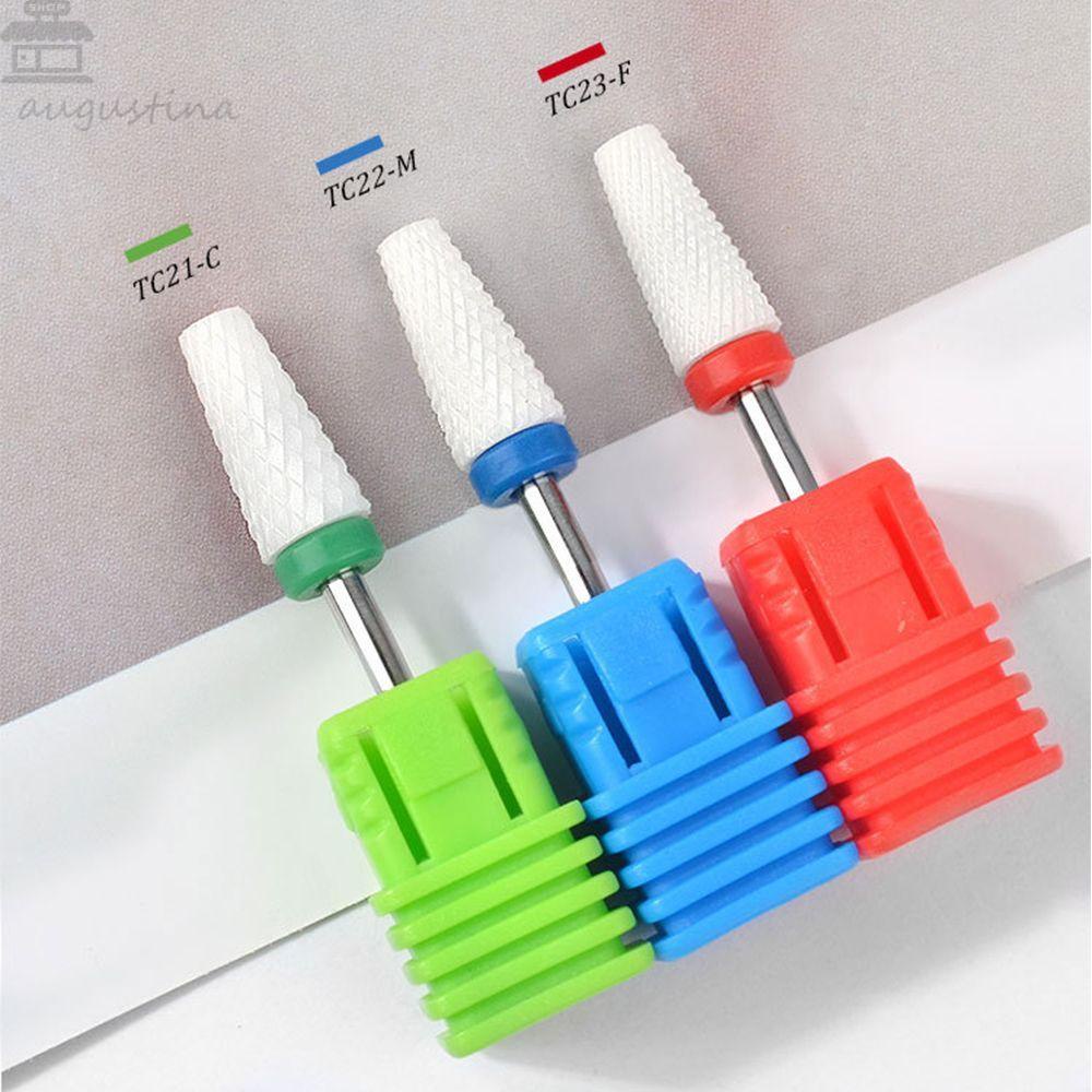 Mata Bor Paku AUGUSTINA Pemotong 23jenis Aksesoris Aparatur Pedicure3/32 &quot;Alat Milling Cutter Kikir Nail Art Keramik