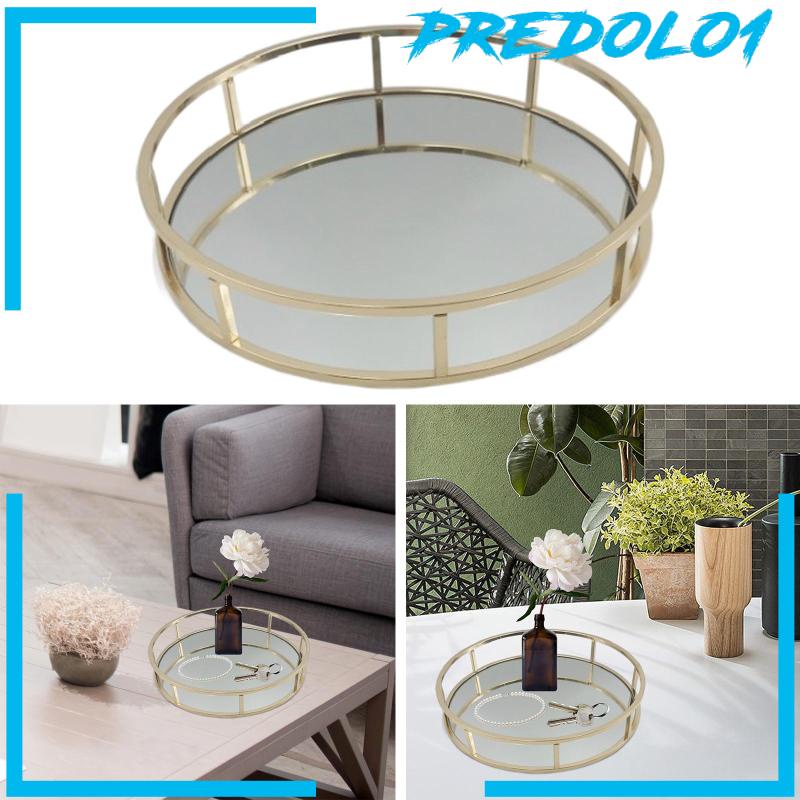 [Predolo1] Mirrored Vanity Tray Nampan Cermin Hiasan Untuk Meja Kamar Mandi Meja Rias Atasan