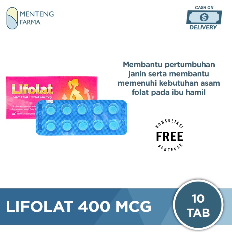 Lifolat 400 mcg 10 Tablet - Suplemen Ibu Hamil dan Menyusui