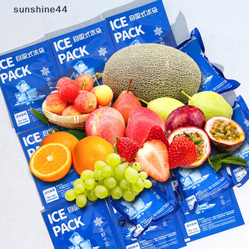 Sunshine 10pcs Reusable Cold Ice Gel Pack Cooler Bag Tanpa Racun Terapi Nyeri Camping Food ID