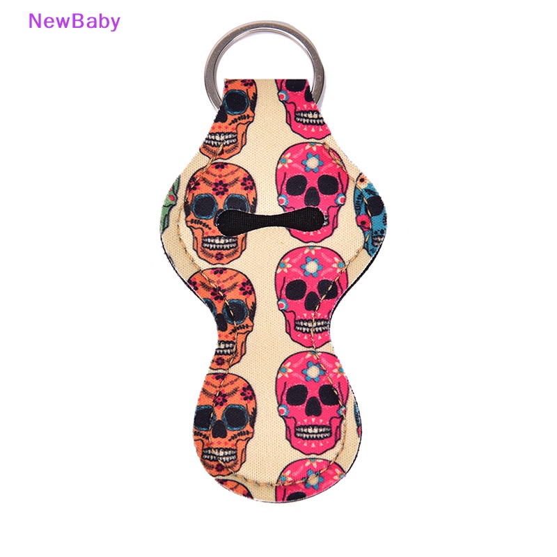 Newbaby Waterproof Neoprene Floral Lip Chap Lip Balm Holder Tas Gantungan Kunci ID