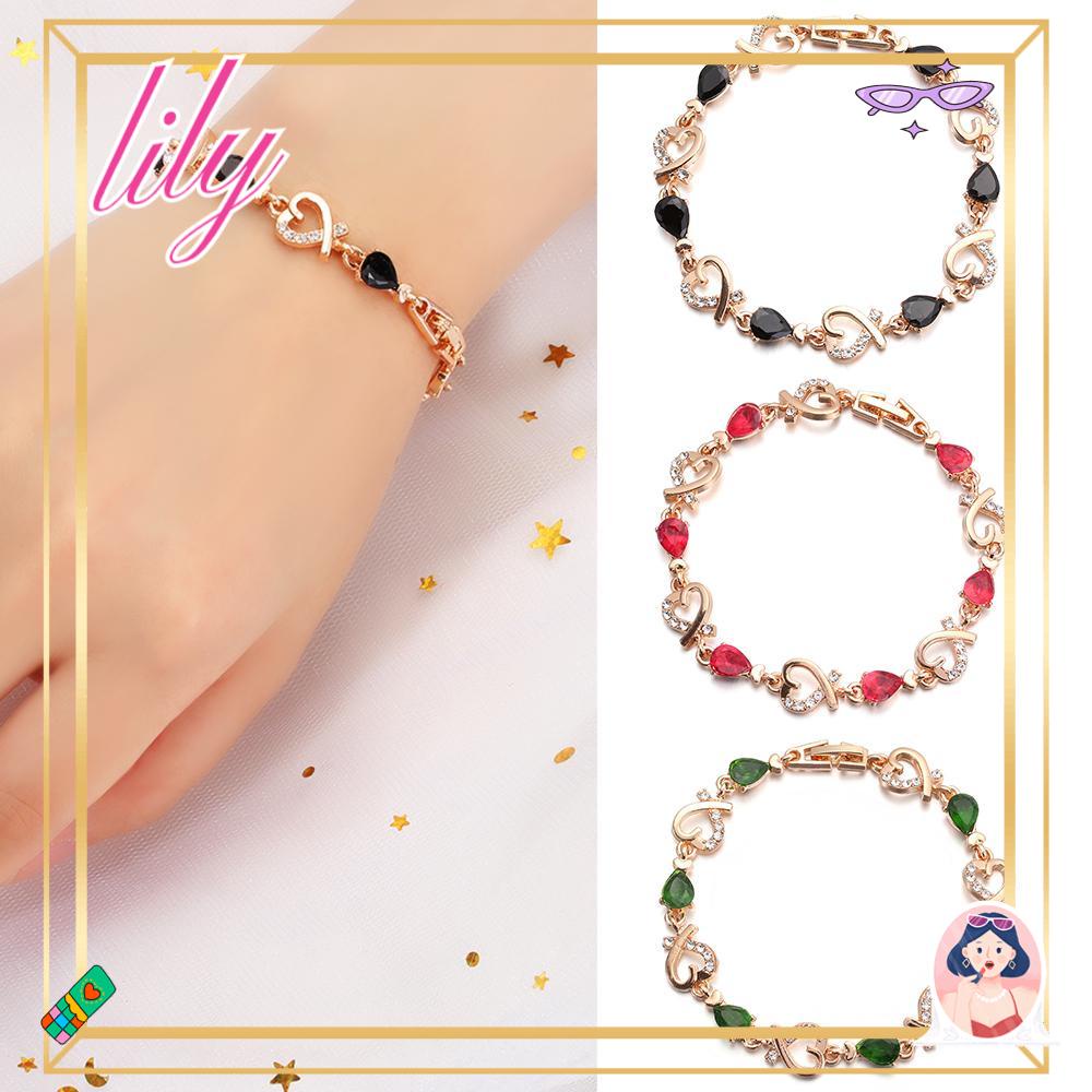 Lily Gelang Fashion Perhiasan Warna-Warni Kristal Austria