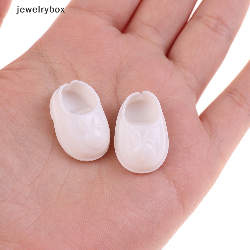 [jewelrybox] 5pasang Sepatu Boneka 2.5CM Untuk Boneka 16-17cm Pola Kelinci Lucu Flat PVC Shoes Boutique