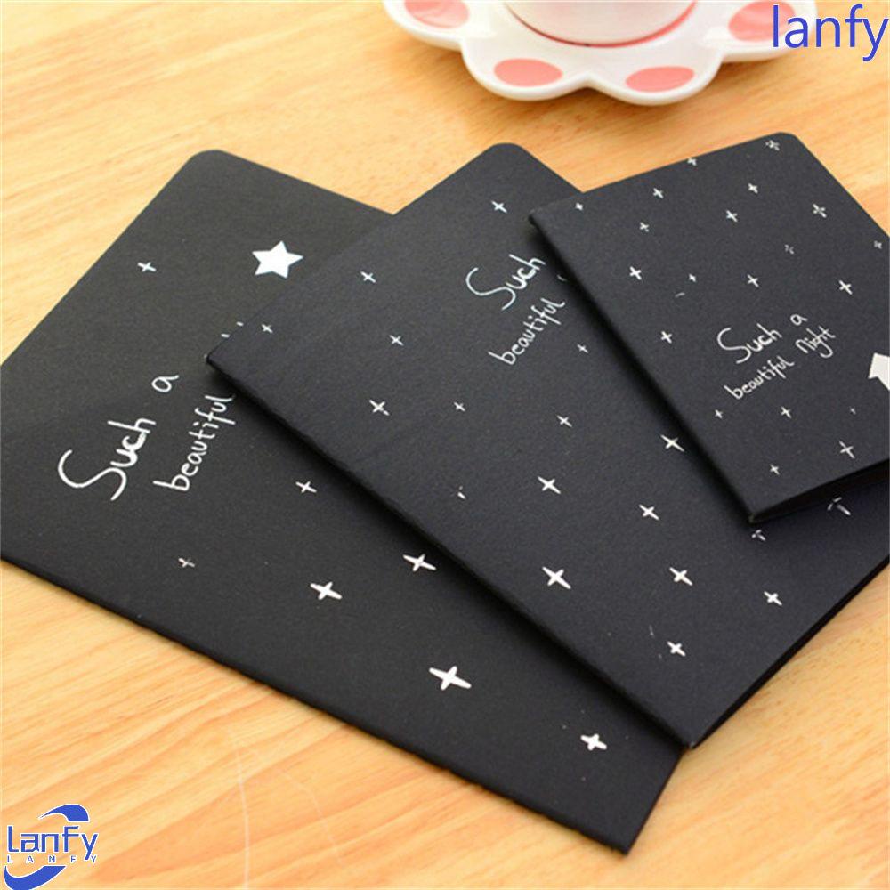 Lanfy Blank Black Paper Pad Perlengkapan Seni Alat Tulis Hadiah Lukisan Kertas Hitam Album DIY Buku Sketsa Halaman Dalam Menggambar Notebook