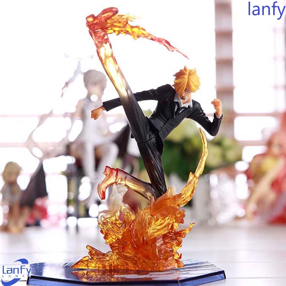 Lanfy Mainan Action Figure Anime Monkey D Luffy Sanji Bahan Pvc Untuk Dekorasi Meja