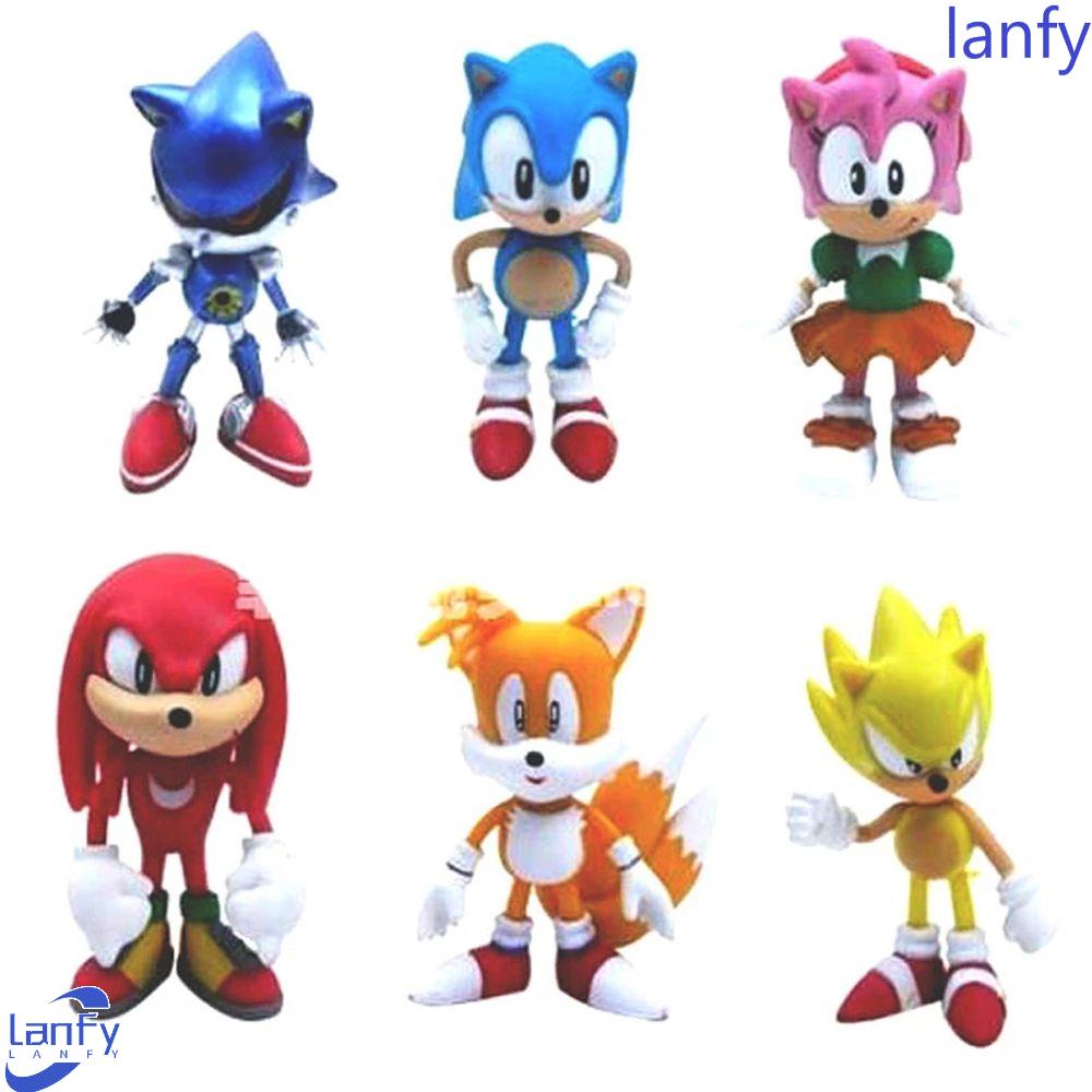 Lanfy Sonic Figure Patung Kartun Film Game Model Boneka Mainan PVC Figure Suara Sonic Figure Action Figure