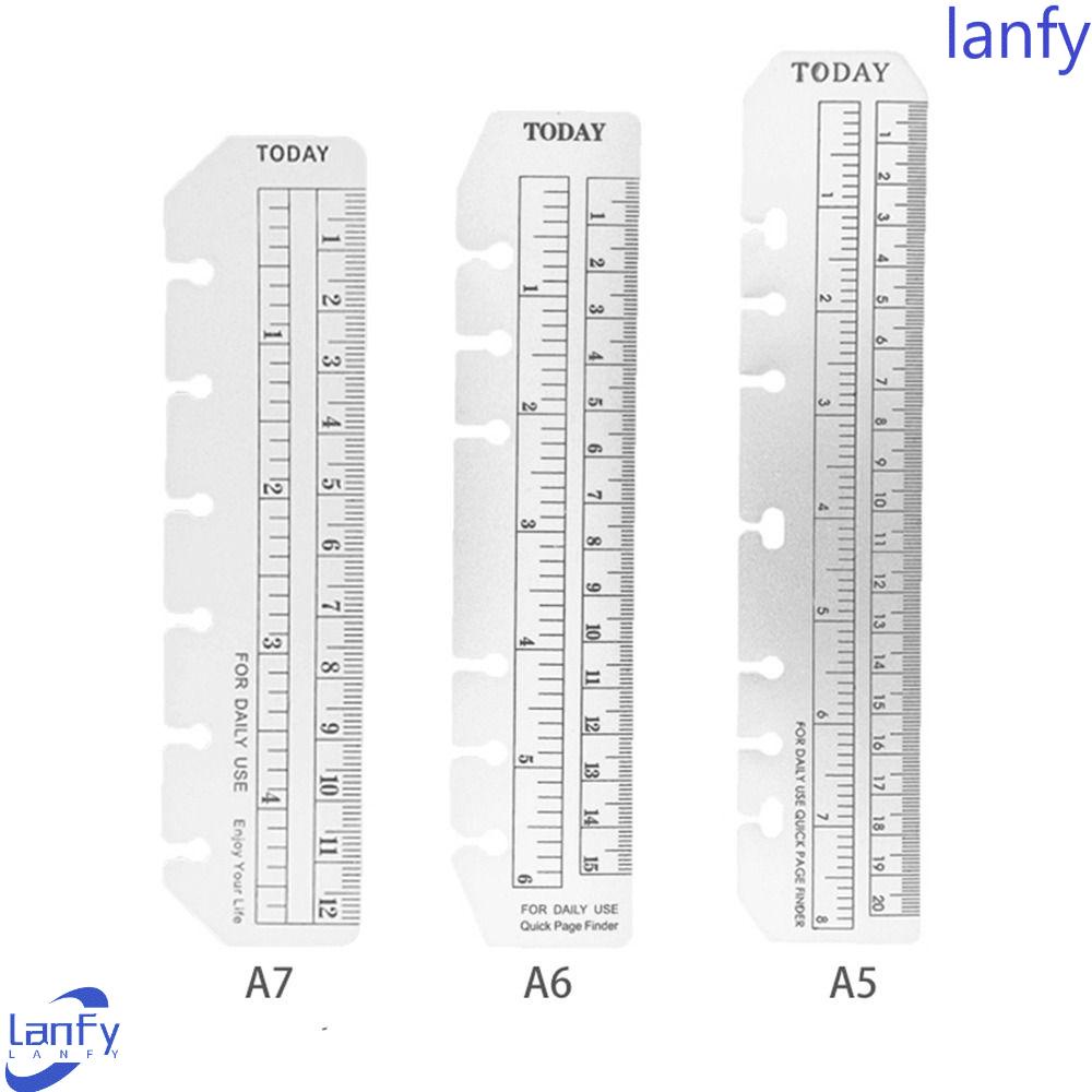 Lanfy Loose Leaf Notebook Bookmark Penggaris Kantor Transparan Pengukuran Siswa Sekolah Pembagian Penguasa Serut Menggambar Penggaris