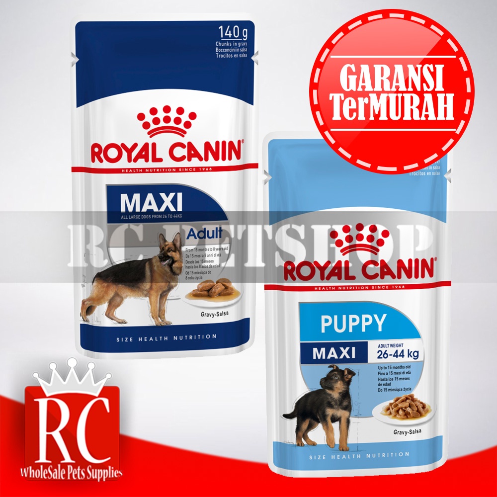 ROYAL CANIN MAXI PUPPY ADULT WET POUCH MAKANAN ANJING BASAH 140 GR