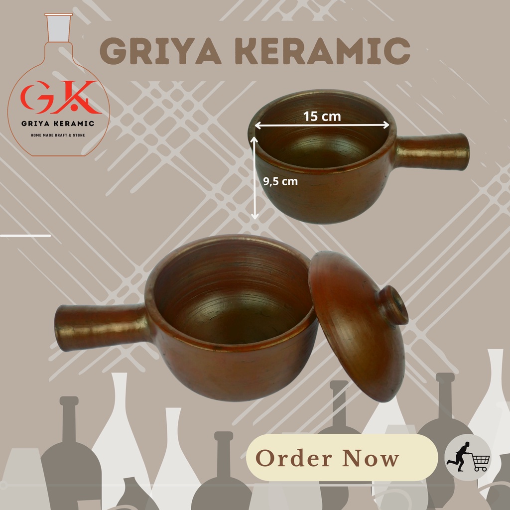 Panci gerabah atau teplon jamu rebus | Halus anti jamur bahan tebal #15 cm