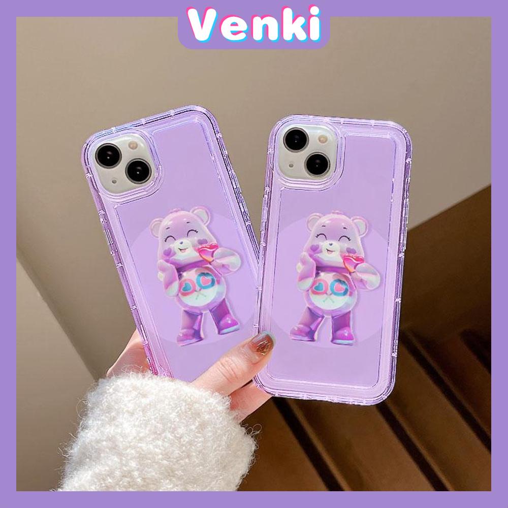 VENKI - For iPhone 11 iPhone Case Clear Case TPU Soft Case Airbag Shockproof Cute Cute Cartoon Bear Compatible with iPhone 14 13 Pro Max iPhone 12 Pro Max 11 7Plus 6Plus XR xs max