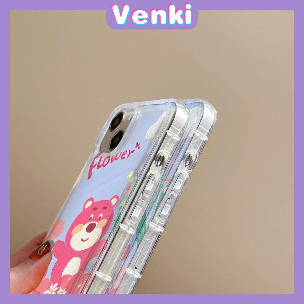 VENKI -For 11 iPhone Case Clear Case TPU Soft Case Airbag Shockproof Cute Oil Painting Bear Compatible with iPhone 14 13 Pro Max iPhone 12 Pro Max 11 7Plus 6Plus XR xs 7 8 Plus