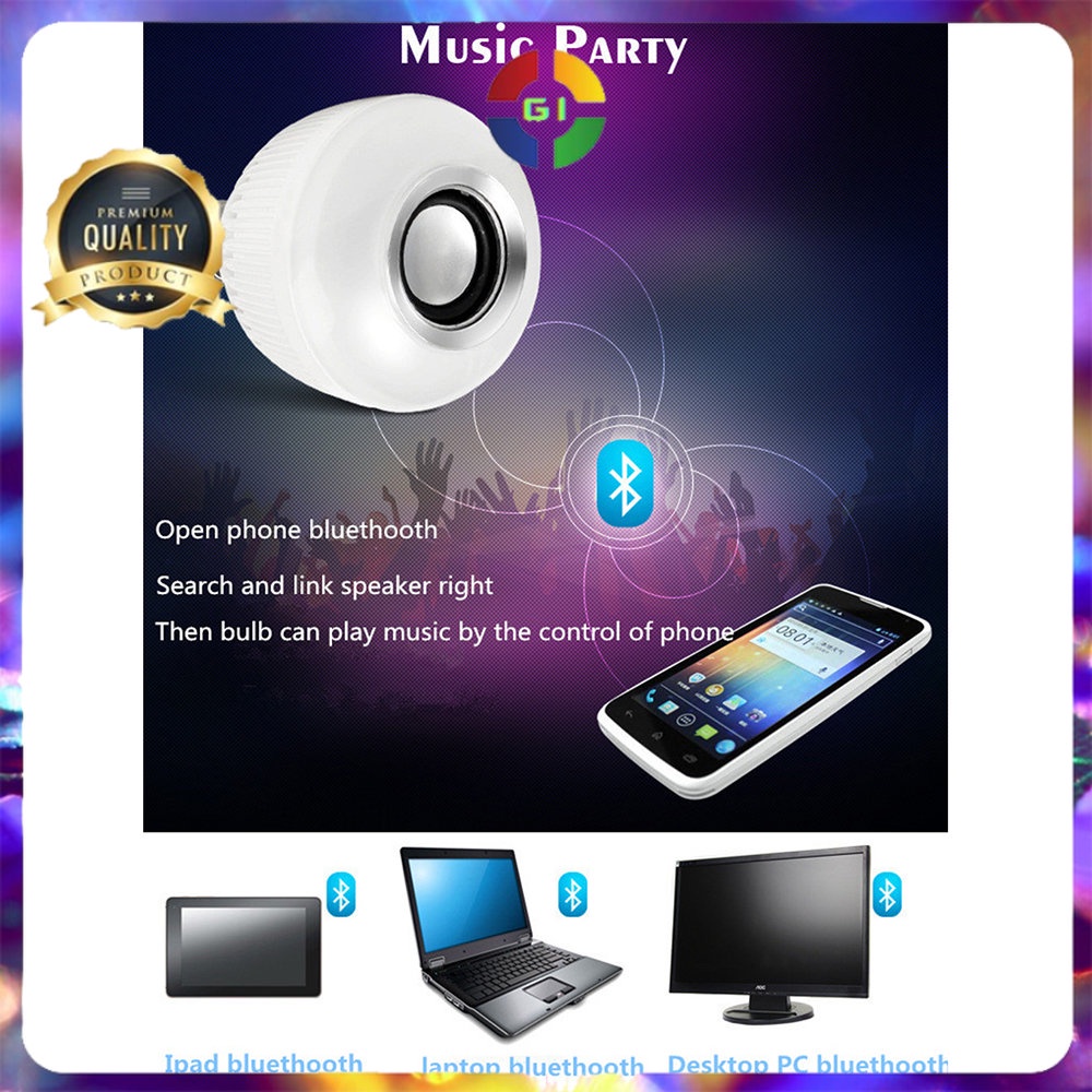 Bohlam LED RGB E27 6W with Bluetooth Speaker White