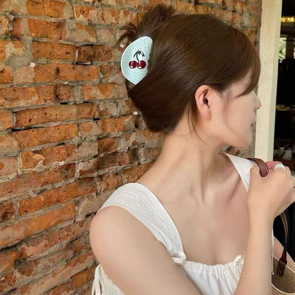 AUGUSTINA Asetat Rambut Cakar Pesta Elegan Hiasan Kepala Rambut Kepiting Klip Gadis Jepit Rambut Fashion Hiasan Kepala Ponytail Holder Kisi Korea Hair Clips