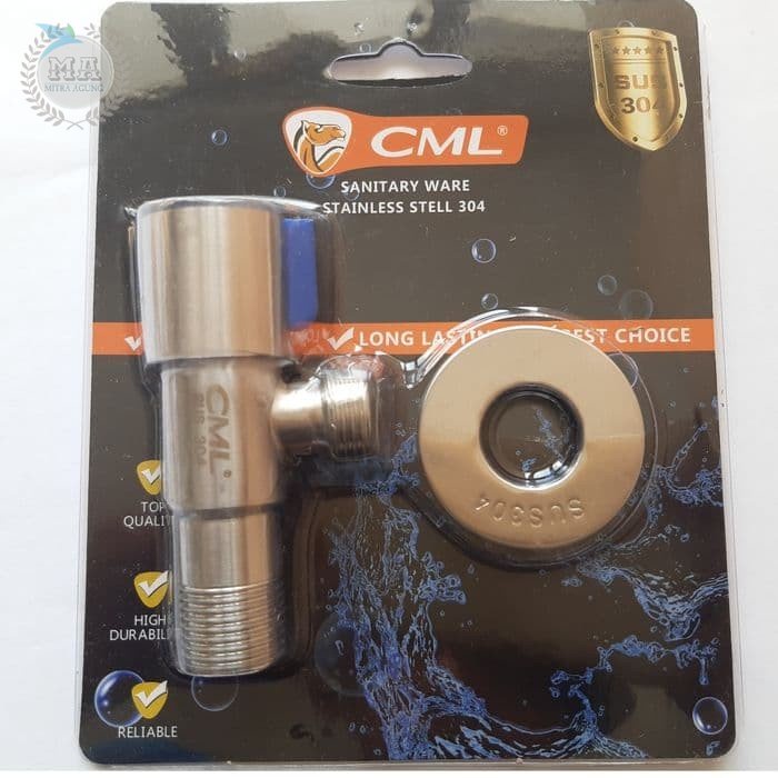 Kran Keran Shower F Stainless CML Stop Kran Shower Cebok + Sealtape  Murah