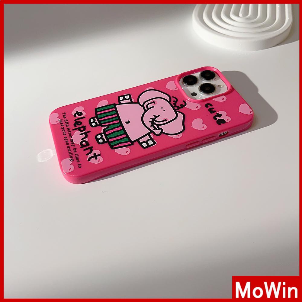 For iPhone 14 Pro Max iPhone Case Pink Glossy TPU Soft Case Shockproof Protection Camera Cute Elephant Love Compatible with iPhone 13 Pro max 12 Pro Max 11 xr xs max 7Plus 8Plus