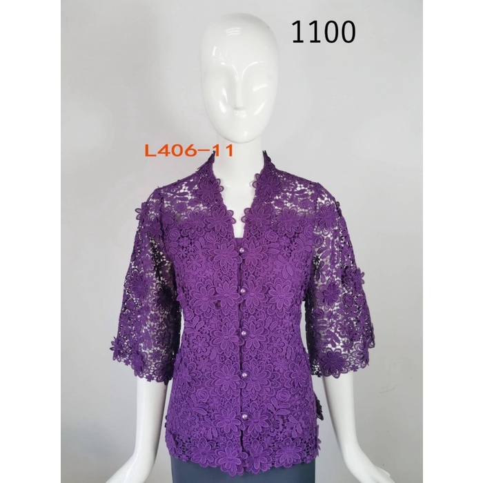 pink boutique kebaya brokat pink butik bangkok L406-11 - Ungu, 40