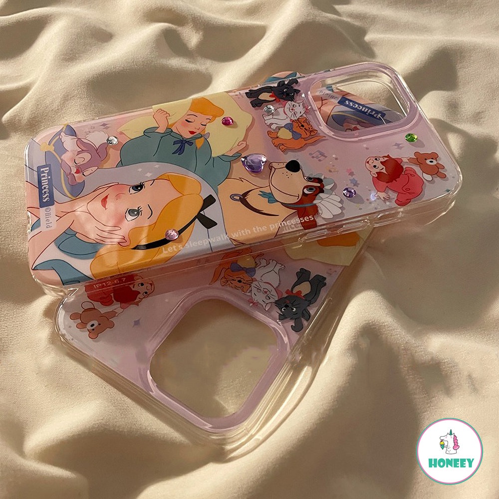 IPHONE Casing Kartun Disney Princess Alice Kompatibel Dengan Iphone14 13 12 11 Pro Max 14 Pro Shockproof Gadis Lucu Penutup Belakang