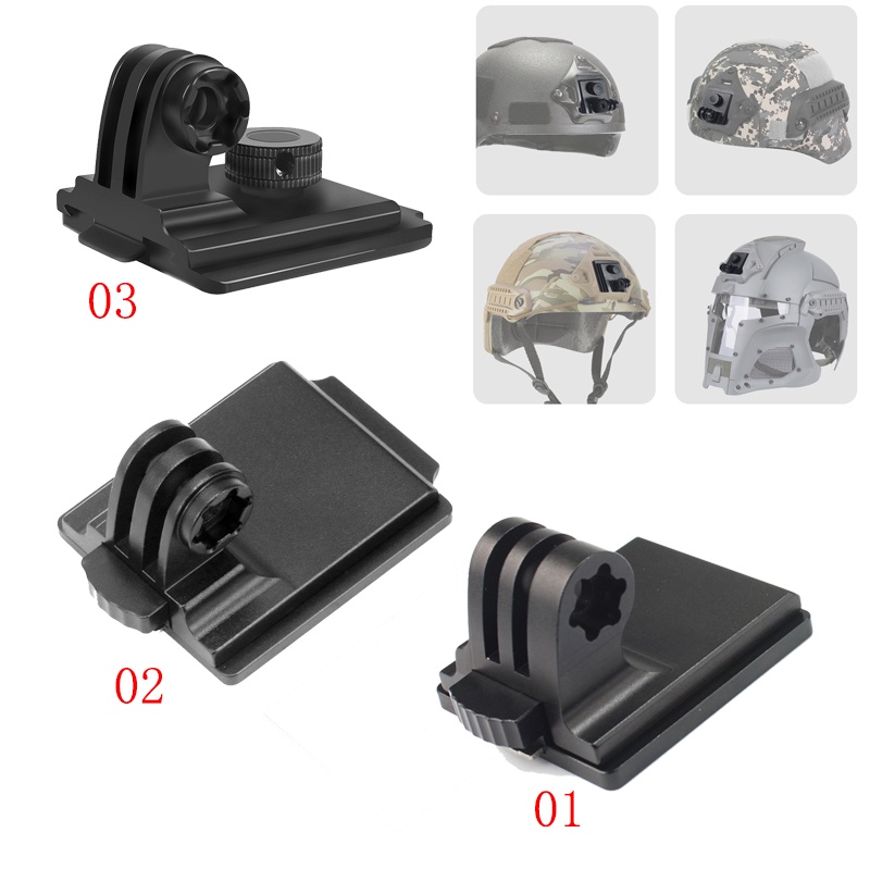 GOPRO Helm Paduan Aluminium Mount Tetap Untuk Gopro11 /10 /9 /8 Base Holder Adapter Aksesoris Kamera Olahraga 3versi Opsional