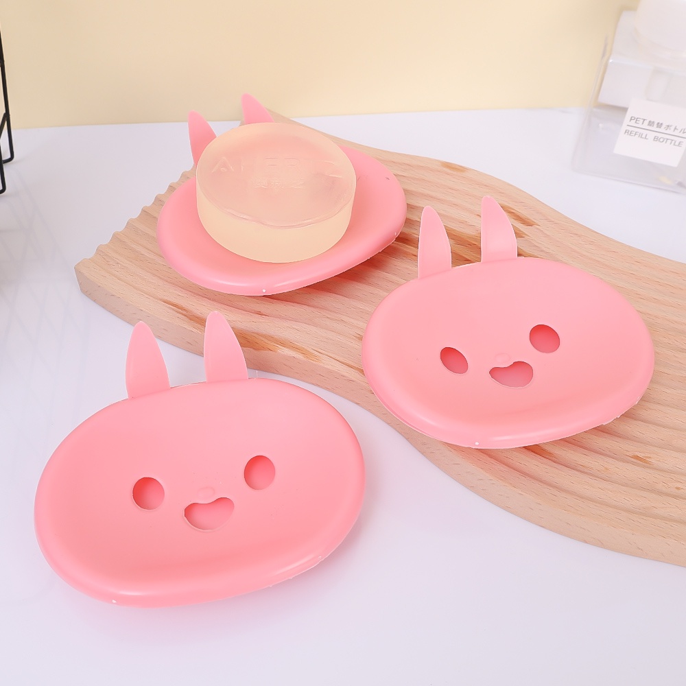 Kreatif Kartun Lucu Bunny Double Layer Detachable Soap Box Rack/Rak Sabun Desktop Kamar Mandi/Drain Soap Dish/Tempat Penyimpanan Sabun/Bathroom Tray Organizer Accessories