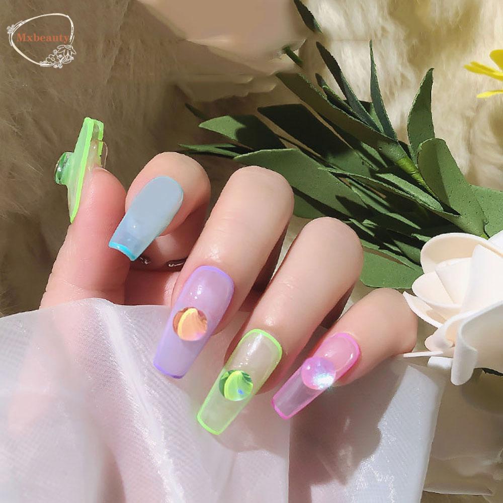 Mxbeauty DIY Dekorasi Nail Art Jepang 3D Hiasan Kuku Manicure Aurora Phantom Mocha Neon Diamond