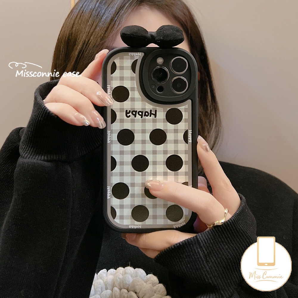 Kartun Lucu 3D Ikatan Simpul Hias Casing Untuk Infinix Note8 Smart 6 5 Hot 10 Lite 10T 10s 11 11s Hot 11 10T 10s 11s 10 9 Play Motif Kotak-Kotak Titik Gelombang Retro Soft Case