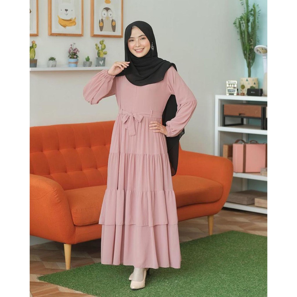 [ Cod ] BIG DISCOUNT !!! Belani Dress Gamis Maxy Polos Fashion Muslim Wanita