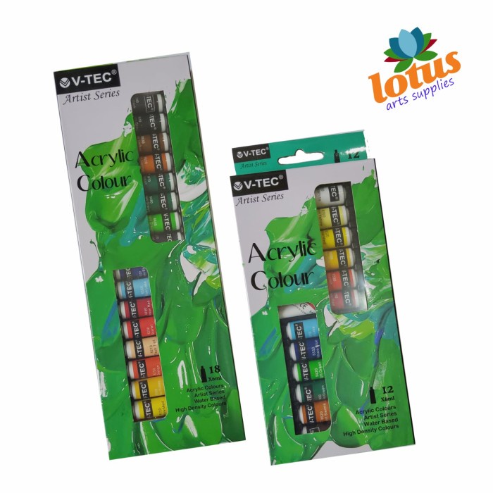 

V-TEC Acrylic Colour Set 12 warna x 6ml tube