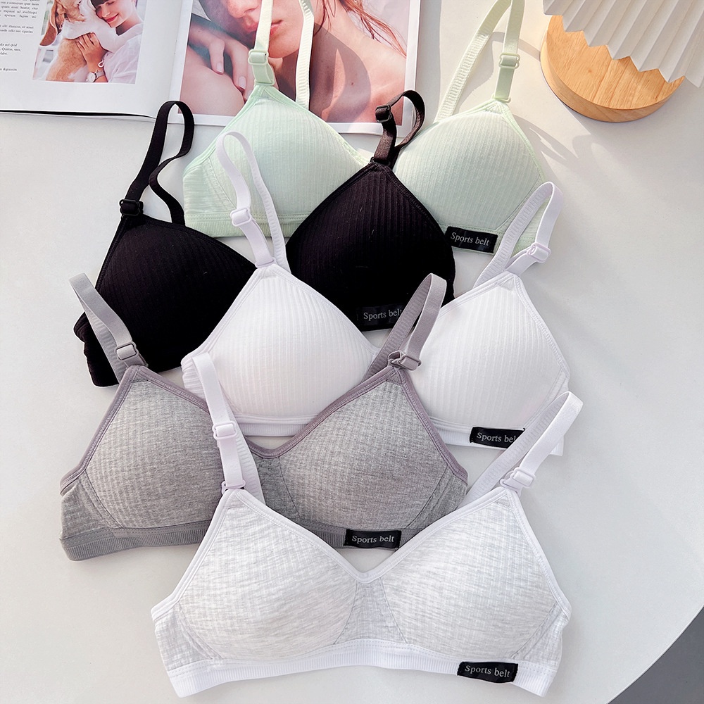 Victoria BH Bra motif garis lurus Push Up Style Senam Zumba Yoga Pakaian Dalam Wanita Import 9037