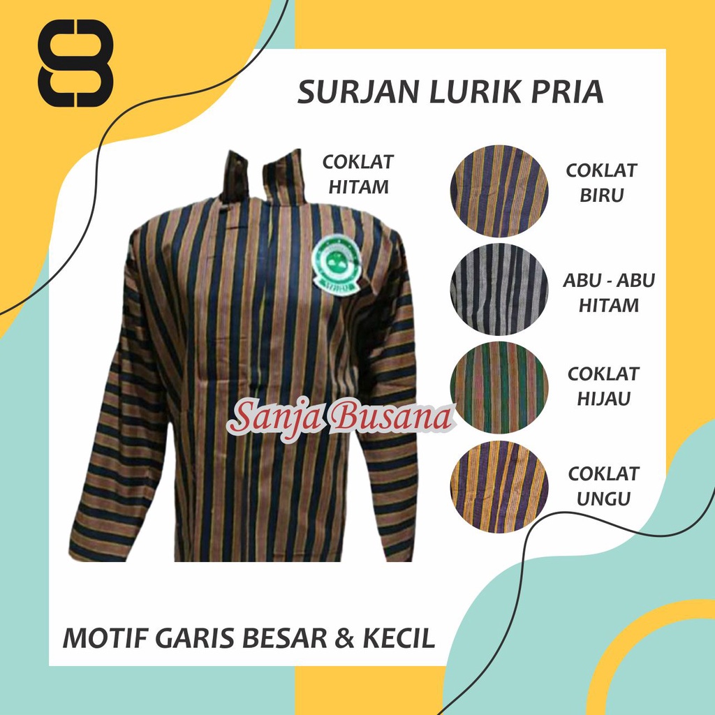Lurik Surjan Lurik | Baju Lurik | Baju Adat Jawa | Baju Surjan Lurik | Baju Sorjan Lurik Pria | Baju