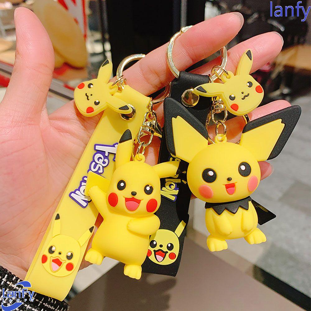 Lanfy Kartun Gantungan Kunci Lucu Kreatif Perempuan Hadiah Tentakel Psyduck Pokémon Action Figure Ransel Liontin Alloy Key Lanyard