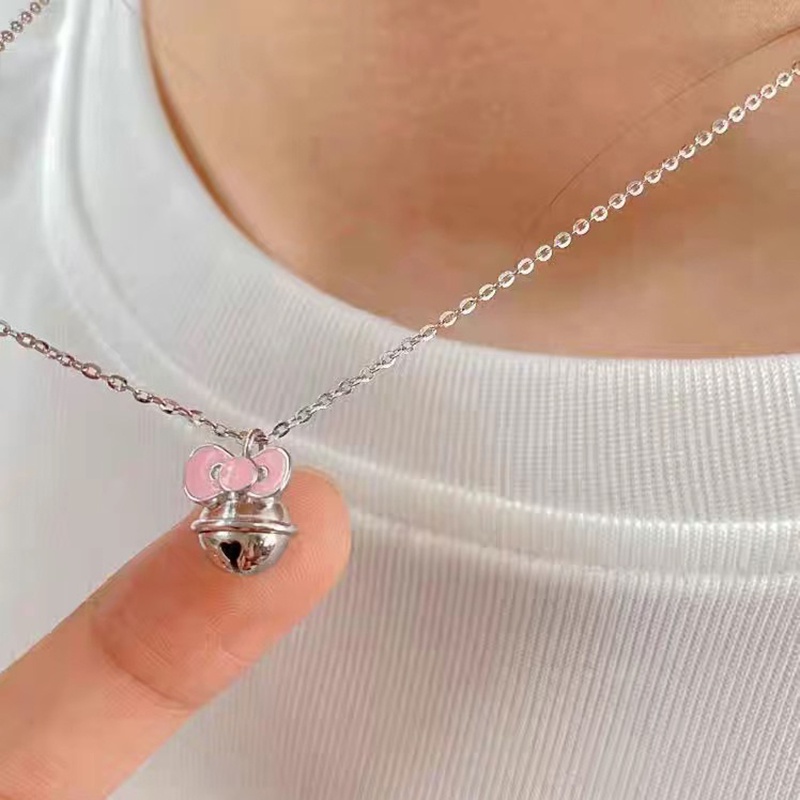 Kalung Ikatan Simpul Lonceng Kecil Bahan Alloy Korea Untuk Anak Perempuan