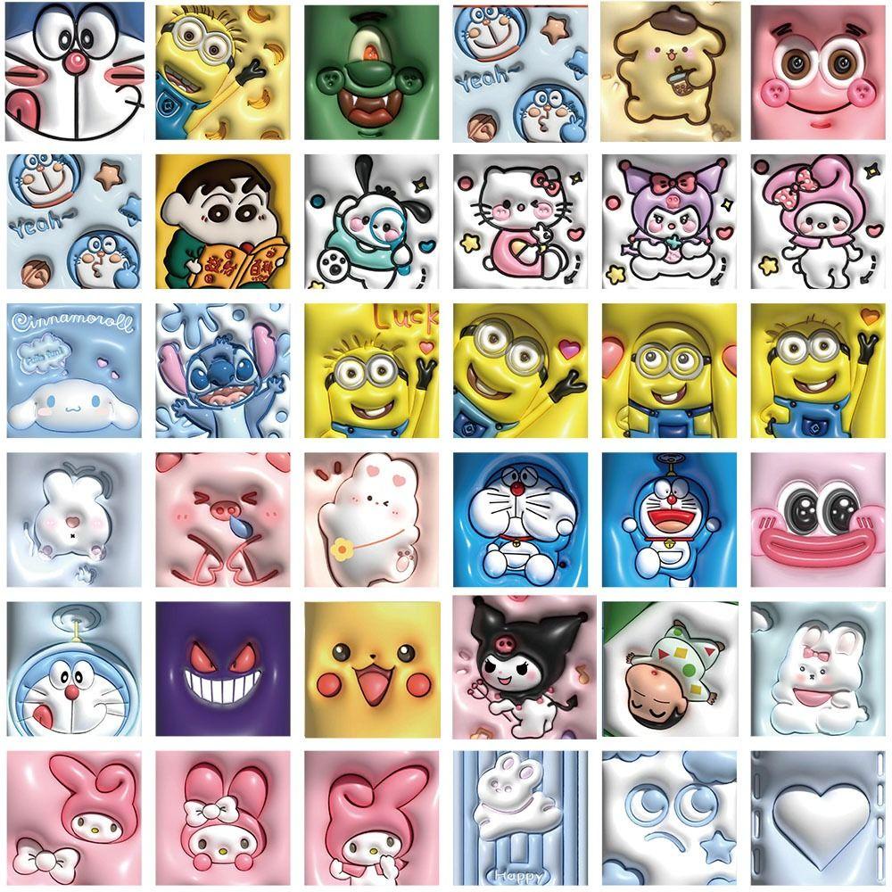 Mxbeauty Stiker Ekspanding 3D Lucu Anak Perempuan Laptop Sepeda Scrapbooking Gitar Koper Tangan Akun Alat Tulis Skateboard DIY Anime Sticker