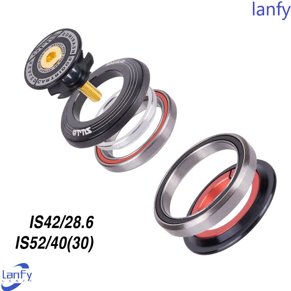 Lanfy Headset Sepeda CNC MTB Kolom Kemudi1 1/8 &quot;-1 1/2&quot; Tabung Lurus IS42 IS52 Bearing