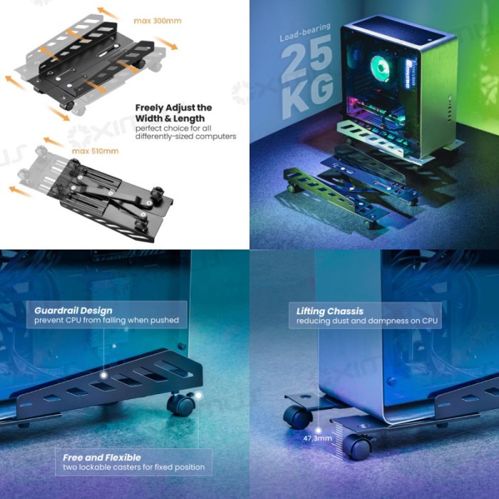Rak CPU Tray CPU Tempat CPU tatakan Adjustable Width CPU OXIMUS C24