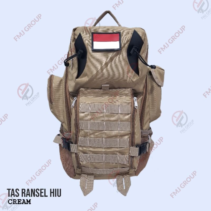 Tas Ransel Hiu Army / Tas Punggung Hiu / Ransel Backpack Hiu / Tas Gunung Tactical Army Hitam,Krem,Hijau Army,Loreng Gurun,Malvinas