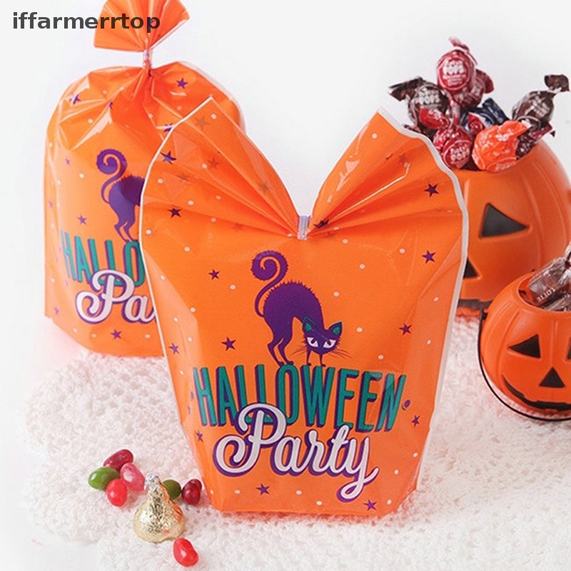 Ifp 10Pcs Halloween Tas Permen Labu Kelelawar Hadiah Tas Festival Hantu Dekorasi Pesta ID