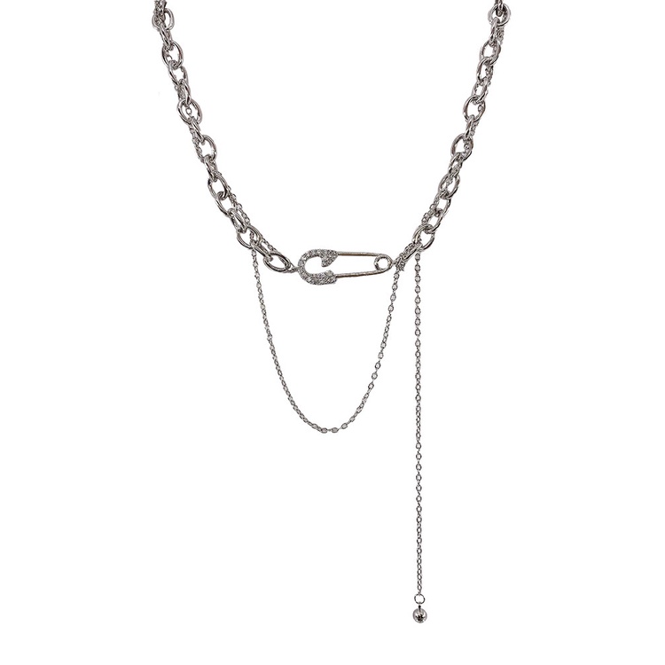 Goldkingdom Aksesoris Perhiasan Fashion Ready Stock Logam Tulang Selangka Rantai Dibungkus Kalung Gender Wanita Jarum Kalung