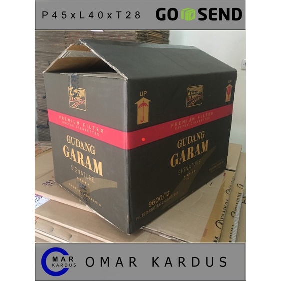 PP- Kardus bekas gudang garam signature hitam / kardus packing