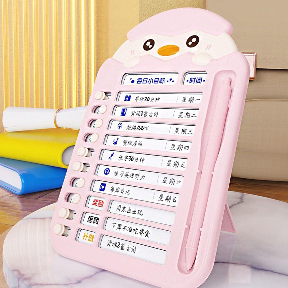 Mxbeauty To Do List Checklist Manajemen Waktu Reusable Cartoon Clock in Device Papan Pesan Papan Memorandum Jadwal Planner Chores Checklist Bentuk Inspeksi Diri