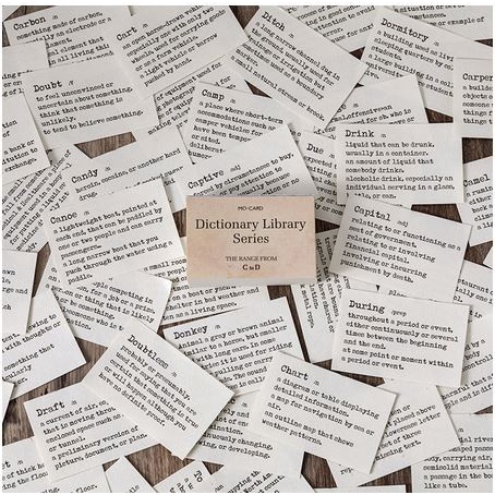 

Scrapbook Paper Pack 56x37mm - Dictionary Library Series 100pcs - C to D