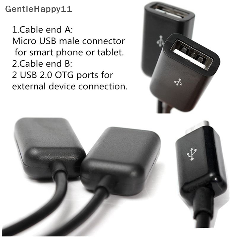 Gentlehappy Kabel Adaptor Host Hub OTG Dual Micro USB Untuk Tablet PC Dan Smart Phone id