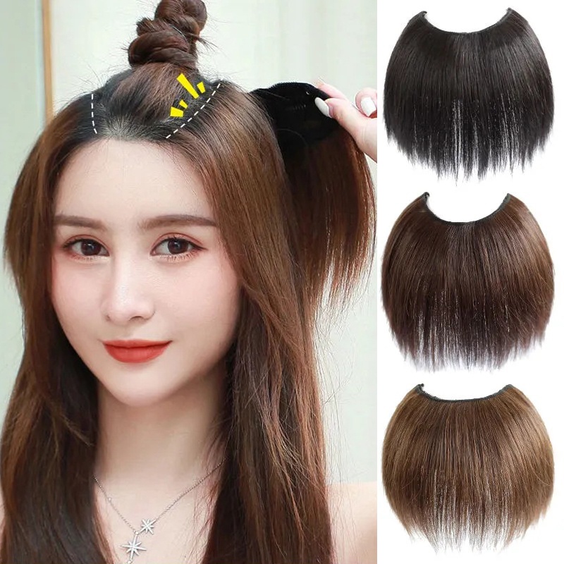 1pc Wanita Lurus U-Shaped Rambut Wig Berbulu One-Piece Mulus Meningkatkan Volume Rambut Ekstensi Rambut 20CM