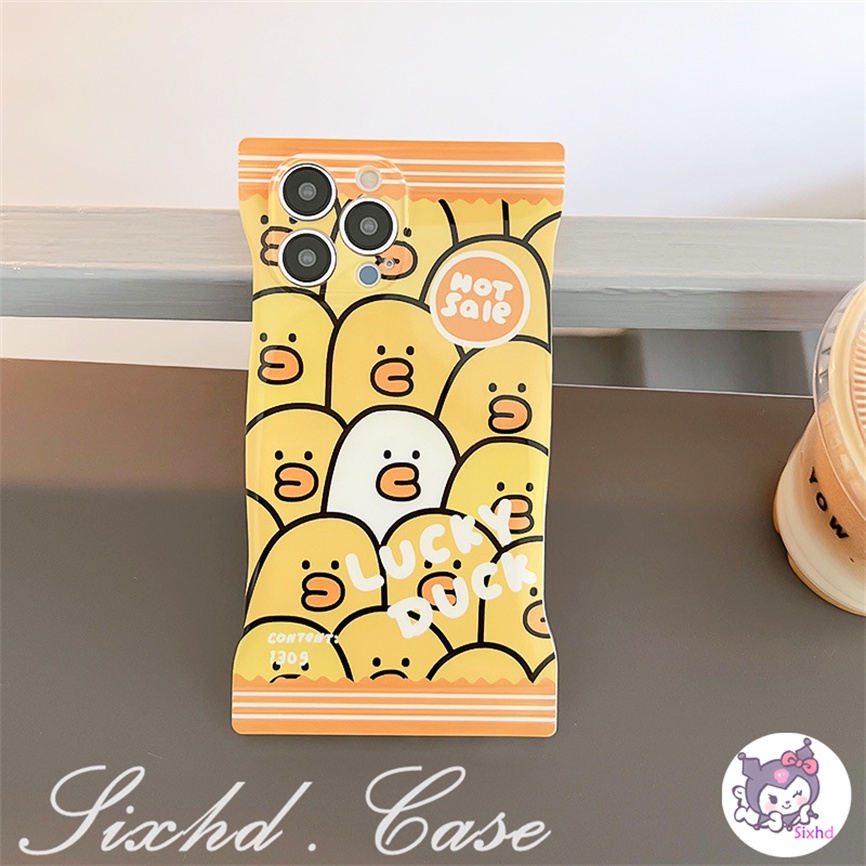 Redmi 12C 10C 10A 10 Note 12 11 11s 10s 10 9 8Pro 9T 9C 9A 9 Xiaomi 12 Lite 11Lite 12T 11T 10T Poco M3 X4Pro Fun Yellow Cute Lucky Duck Snack Bag Handphone Soft Case