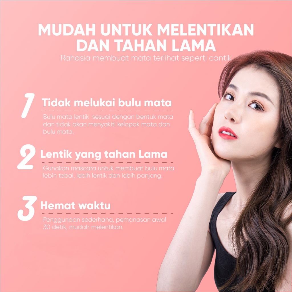Penjepit Bulu Mata Isi ulang USB Lama Bulu Mata Keriting Thermal Eyelash Curler Putih Merah muda Eyelash Portable