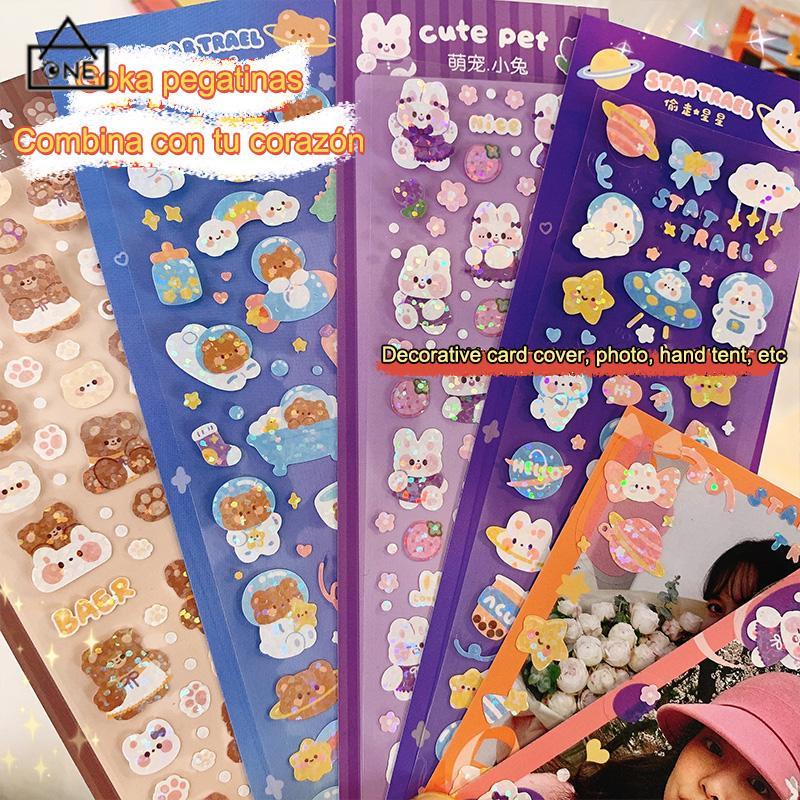 COD❤️Stiker Laser Kartun Pola Kecil Tahan Air Untuk DIY Bahan Scrapbook-A.one